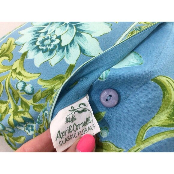 April Cornell Throw Pillow Flowers Cotton Back 16” Insert Included - Picture 4 of 6